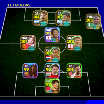 Conta efootball com Suarez 107, Tijani Babangida 104 + Bronckhorst