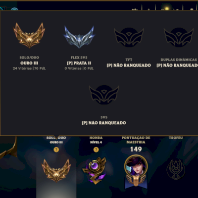Ouro 3 com 65 Champs e 54 Skins