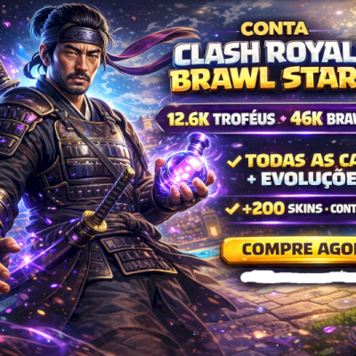 Conta Clash Royale 12.8k + Brawl 46k | 121 Cartas + 200 Skins + EVOS