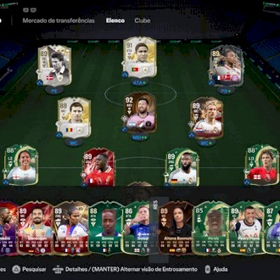 Vendo Conta EAFC 25 PC, C/ Eusébio 91 e Messi 92, +600k coins, +forragens