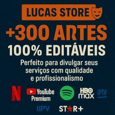 Pack com mas de 300 artes de streaming