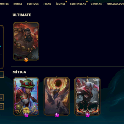 unranked com 140 skins + 80 cromas + conteúdo de TFT (honra 4)