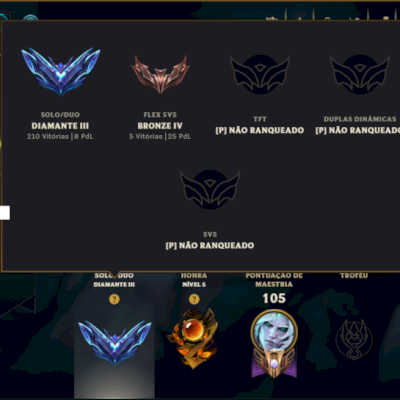 Diamante 3 com 50 Champs e 51 Skins