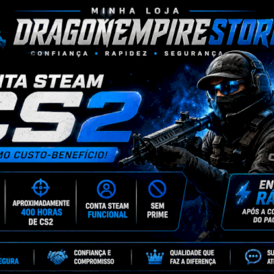 🔥 Conta Steam CS2 400H + Medalha 5 Anos | Barata