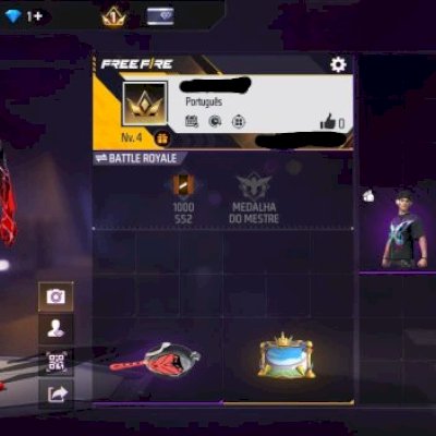 Conta free fire com conjunto super vácuo