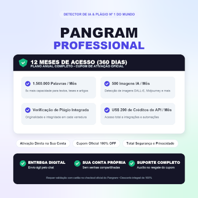 Pangram Professional 12 Meses | Cupom Oficial Plano Anual | Na Sua Conta