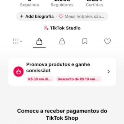 CONTA DO TIKTOK COM SHOP ATIVO +2K SEGUIDORES + LIVES ATIVAS (ENGAJAMENTO REAL)