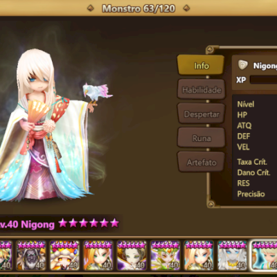 CONTA SUMMONERS WAR — se não me engano de 2022