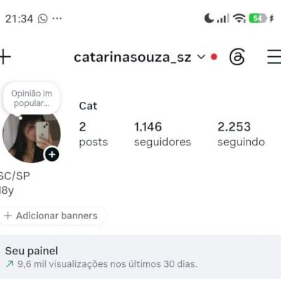 Conta de 1k de seguidores reais e engajados!!