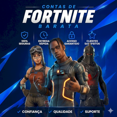 CONTAS FORTNITE + VBUCKS / LARA CROFT - SATORU GOJO - GOKU BLACK - SABRINA