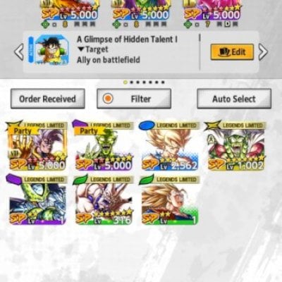 Conta Dragon Ball legends com time Regen e copia do novo black Legend
