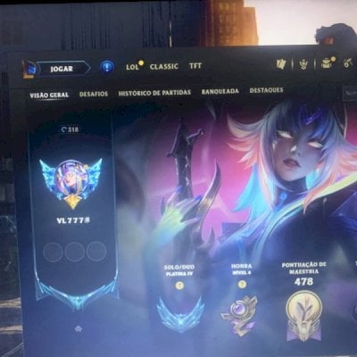 Conta League of Legends Nível 318 | Platina IV | 220 Skins | Preço pra sair.