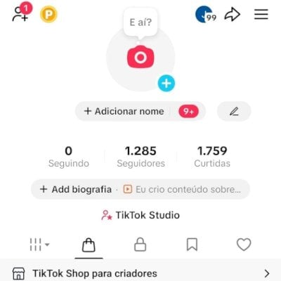 CONTA TIK TOK 1,2K DE SEG E 1,7K DE CURT (SHOP ATIVO) (CONTAS TIK TOK SHOP)