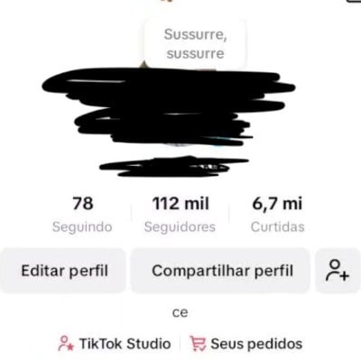 Conta top de tik tok com 112k de seguidores