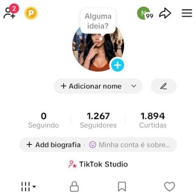 CONTA TIK TOK 1,2K SEG E 1,8K DE CURTIDAS (CONTAS TIK TOK)