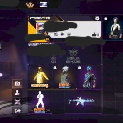 CONTA FF + NAILOONG + KAKASHI + 2 SKINS + EMOTE + XM8 ATRIBUTADA (SEU EMAIL)