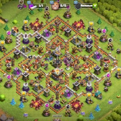 Conta CV 11 Quase Full 1700 Troféis 5 construtores + 400 Gemas