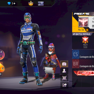 Conta no Free Fire antiga – 7 anos, level 56, skins antigas e raras