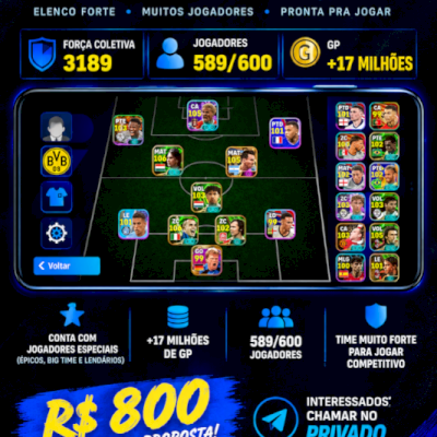 🔥 CONTA eFOOTBALL MOBILE COMPLETA | 3189 FORÇA | 589 JOGADORES