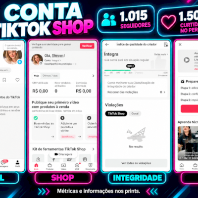 🛍️ CONTA TIKTOK SHOP — 1.015 SEGUIDORES REAIS