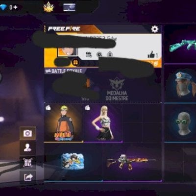 CONTA FF NIVEL 23 + SKIN DO NARUTO + BIO DE BATALHA + GELO + MOCHILA SHURIKEN