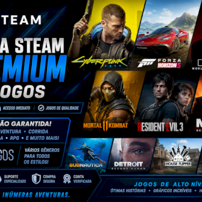 Conta Steam Premium com 41 Jogos | Cyberpunk, Forza 5, Hitman e Mais