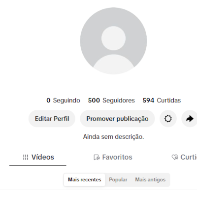 CONTA TIK TOK 500 SEGUIDORES E 594 CURTIDAS (CONTAS TIK TOK)