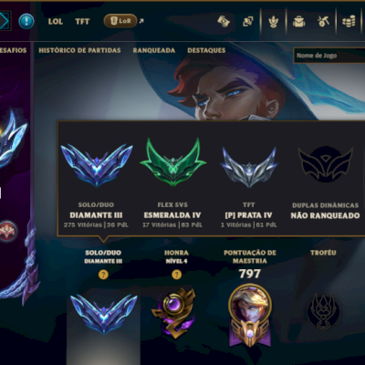 Diamante 3 com TODOS os Champs e 196 Skins +3 Prestigios