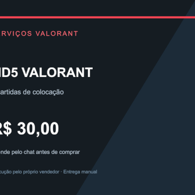 Valorant MD5 | 5 partidas de colocação | Serviço manual