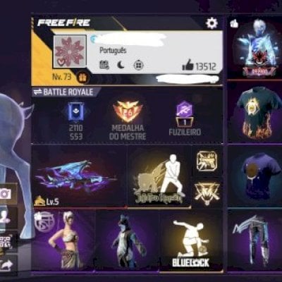 CONTA DE FREE FIRE GEMADA VETERANA COM 4 ANGELICAIS UNISSEX RARA