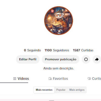 CONTA TIK TOK 1,1K SEG E 1,5K DE CURTIDAS (CONTAS TIK TOK)