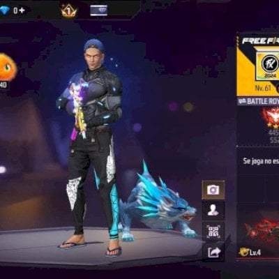 Conta de ff com angelical azul, Evolutiva, Punho e mt mais