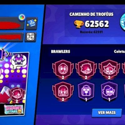 CONTA BRAWL STARS 60K TROFEUS VÁRIAS SKINS LENDÁRIAS ÚNICO DONO