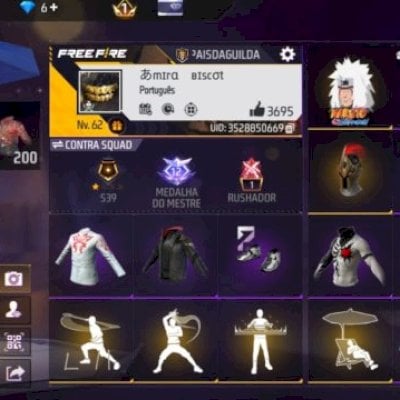 Conta de Free Fire gemada