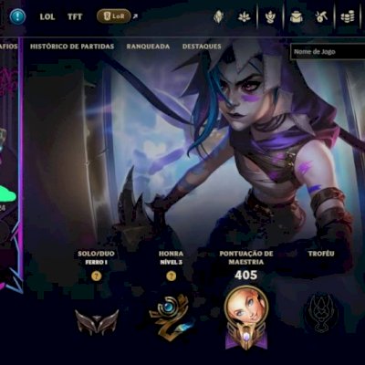 CONTA LOL  LEVEL 344 COM SKIN LENDARIA DA JINX (+ 2700 GASTOS)