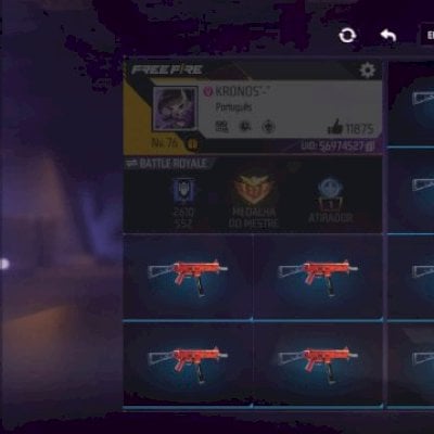 CONTA FREE FIRE ANTIGA UMP RUBI