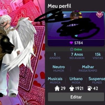 Conta lvl 47 masculina com itens crowns