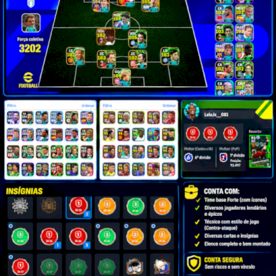 continha top pra vender com quase 500 jogadores tops