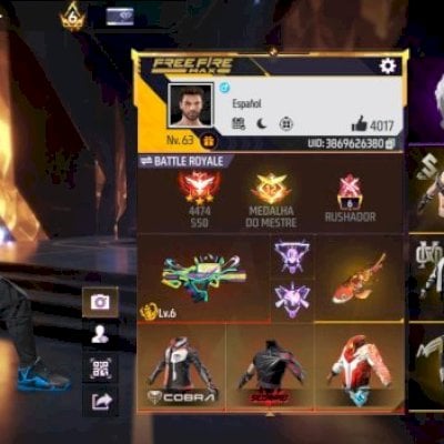 Conta de free fire muito gemada