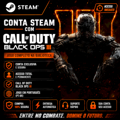 Conta Compartilhada Steam com Call of Duty Black Ops III