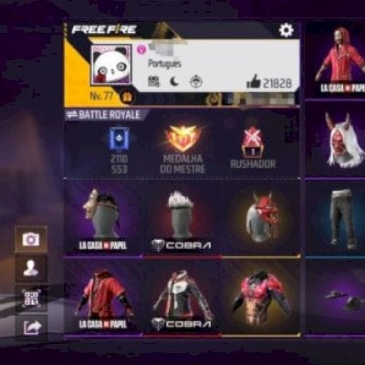 CONTA ANTIGA+MÁSCARA SAMURAI ZUMBIFICADO+COBRA E LA CASA DE PAPEL