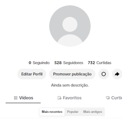 CONTA TIK TOK 528 SEGUIDORES E 732 CURTIDAS (CONTAS TIK TOK)