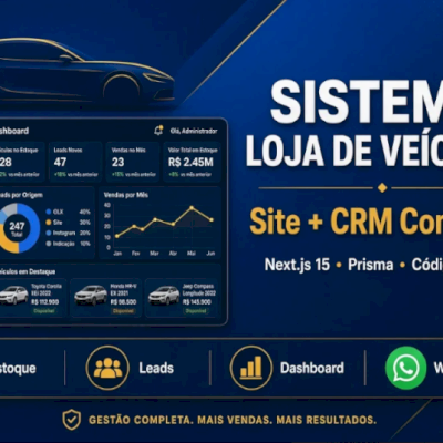 Sistema Completo Loja De Veículos + Site + Crm