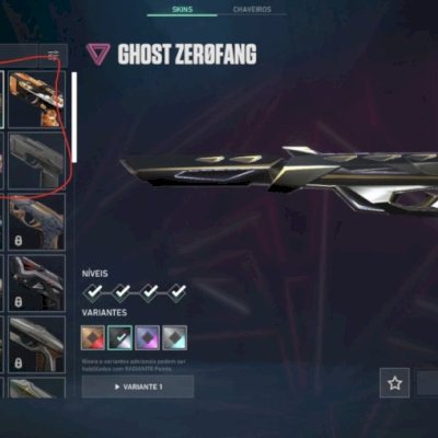 Conta Valorant Diamante com skins, nivel 90+, gasto mais de 900,00 reais