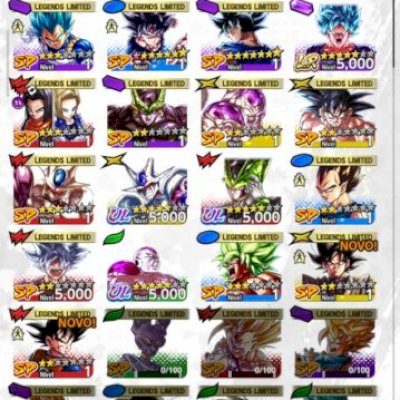 CONTA DRAGON BALL LEGENDS — VÁRIOS LL + PERSONAGENS 5.000