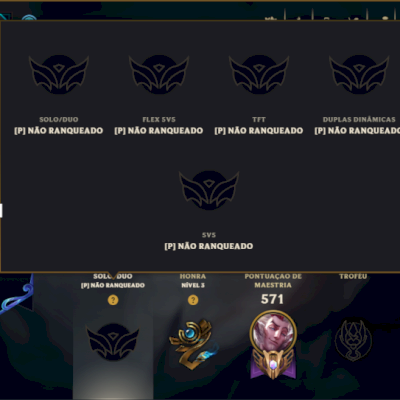 Unranked com 150 Champs e 137 Skins ( JG / SUP / MID )