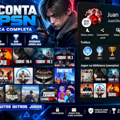 🔥 CONTA PSN COMPLETA | 1.171 PLATINAS 🏆