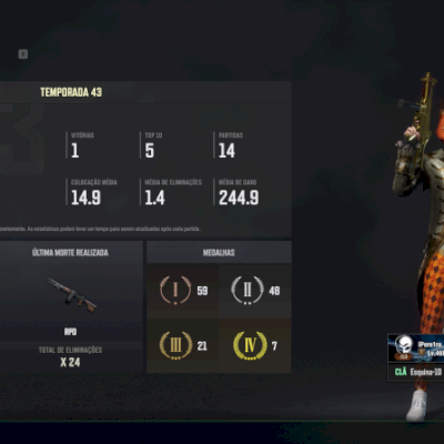 Conta PUBG patamar 3, 2 progressivas uma nivel 7 outra 6 várias skins