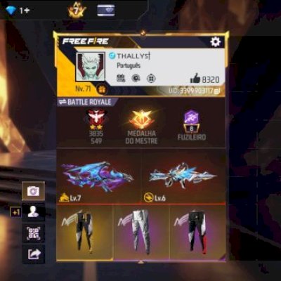 Conta de free fire muito bom e várias evo