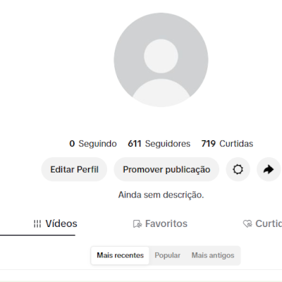 CONTA TIK TOK 611 SEGUIDORES E 719 CURTIDAS (CONTAS TIK TOK)